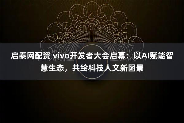 启泰网配资 vivo开发者大会启幕：以AI赋能智慧生态，共绘科技人文新图景